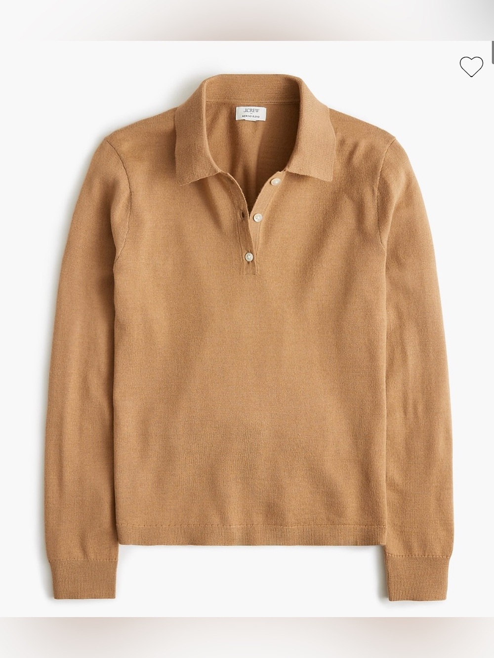 J.Crew Merino Wool Blend Polo Sweater In Camel Size L